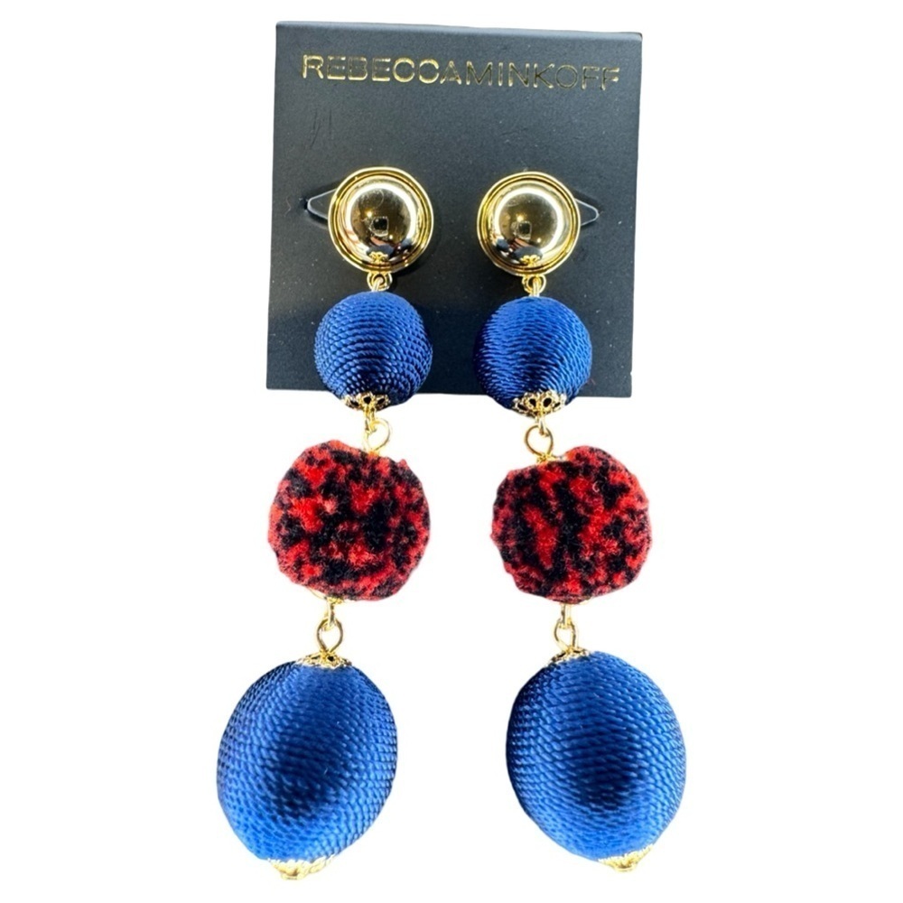 Rebecca Minkoff Pom-Pom Drop Earrings NWT - Picture 2 of 5